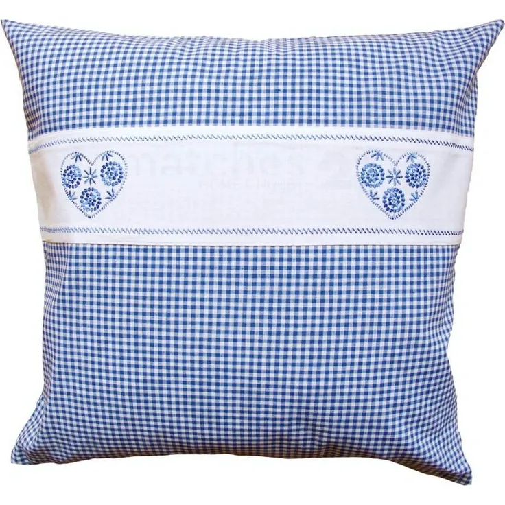 matches21 HOME & HOBBY Kissenbezüge Kissen-Bezug Landhaus-Stil blau kariert 40x40 cm Baumwolle-Mix, (1 Stück), Wohnzimmer Kissen-Hülle als Deko-Kissen Zier-Kissen Sofa-Kissen