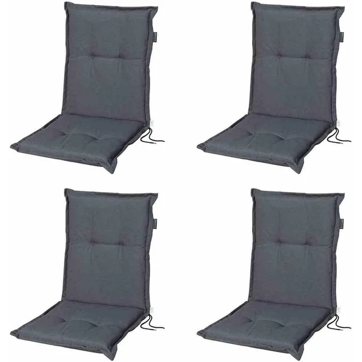 Set 4 x Panama grau Auflage niedrig