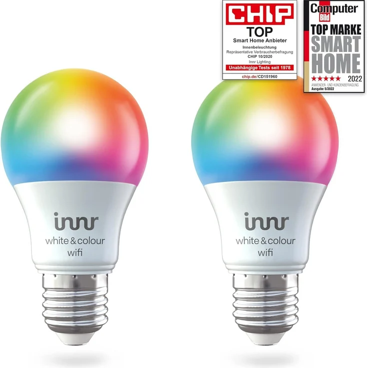 INNR WiFi Bulb White & Colour E27 LED-Lampe, 2er-Pack, ersetzt 60 Watt – Bild 6