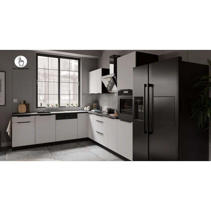Winkelküche ARIA K-BL ECKE 2 - 250 x 270 cm Anti Fingerprint Küchenzeile Küchenblock Singleküche Einbauküche Küche Eckküche – Bild 4