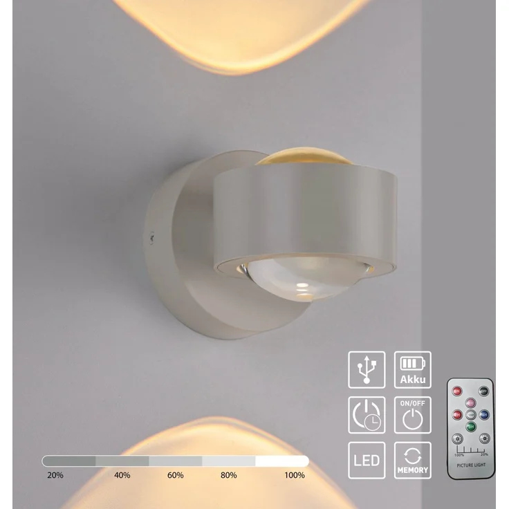 JUST LIGHT 19330-39 AKKU-CHIA AKKU-Wandleuchte Sandbrise 3000K – Bild 1