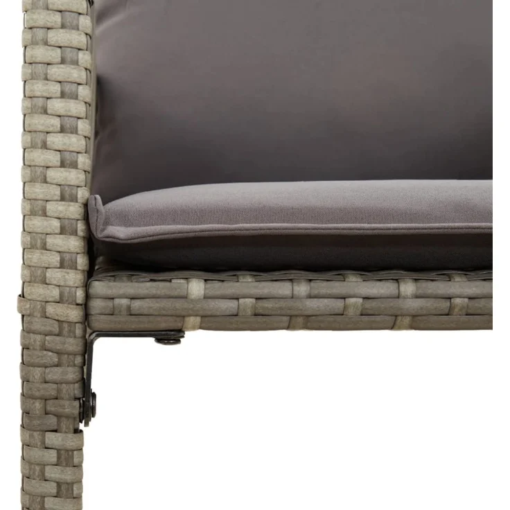 vidaXL Garten-Barhocker mit Kissen 2 Stk. Grau Poly Rattan 368707 – Bild 5