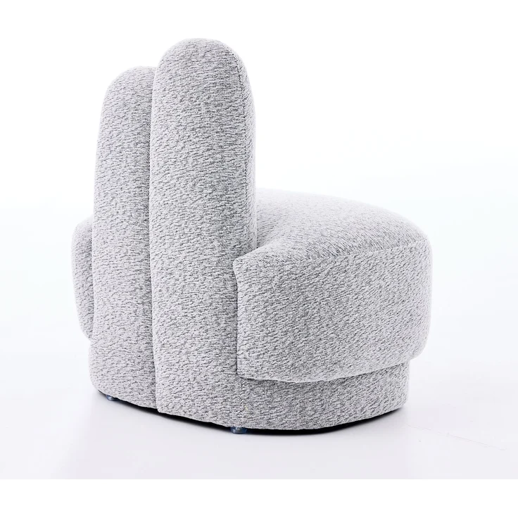 Kuscheliger Bunny-Ear- Stoff-Ottoman-fix gepolsterter Hocker mit niedlichen Ohren, ohne Stauraum, nicht abnehmbar--Antikgrauweiß--54x41.5x54cm--YOUDENOVA – Bild 9