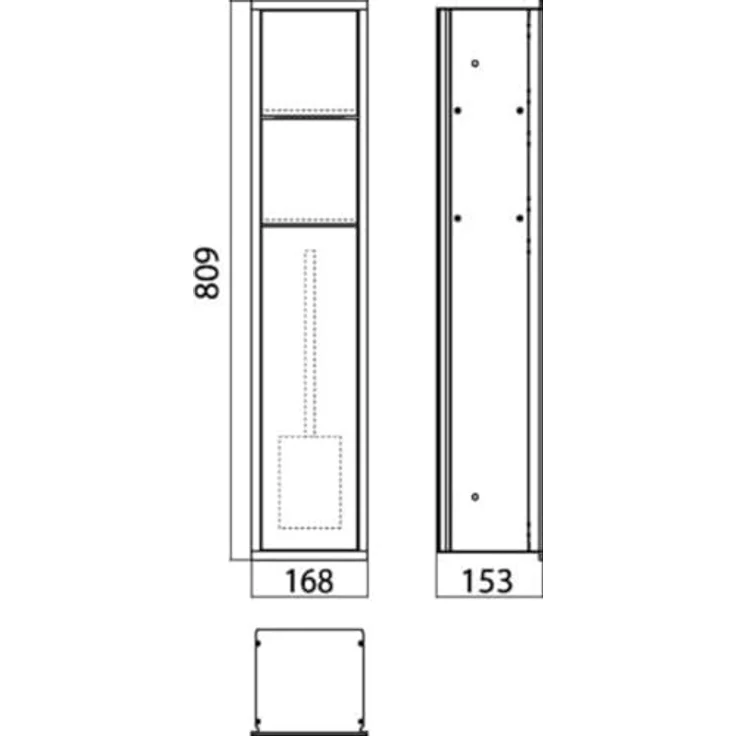 Emco Asis 150 Unterputz-Schrankmodul für das Gäste-WC, Badezimmerschrank als Toilettenpapierhalter & Klobürstenhalter mit extra Fach, Hochschrank mit Push to Open-Funktion, Silber – Bild 4