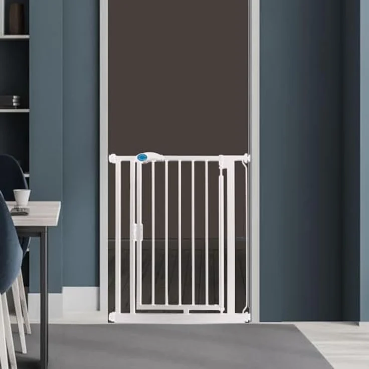 Bettacare Automatisch Schließendes Treppengitter, 61cm – 66.5cm, Weiß, schmal, druckfest, Sicherheitsgitter, Babygitter, Sicherheitsbarriere für Türen, Flure und Räume, einfache Installation – Bild 3