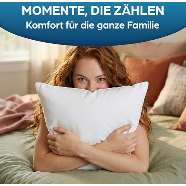 Flowen Kissen 45x45 Kopfkissen 2er Set für Sofa und Bett Innenkissen Hypoallergene Anti-Milben Kissenfüllung mit Weicher Gesteppter Kissenbezug 100% Polyester für Haus/Hotel – Bild 8