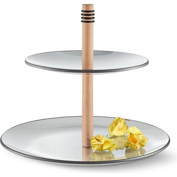 Philippi Etagere H 25 cm Joanna Glas grau Buchenholz