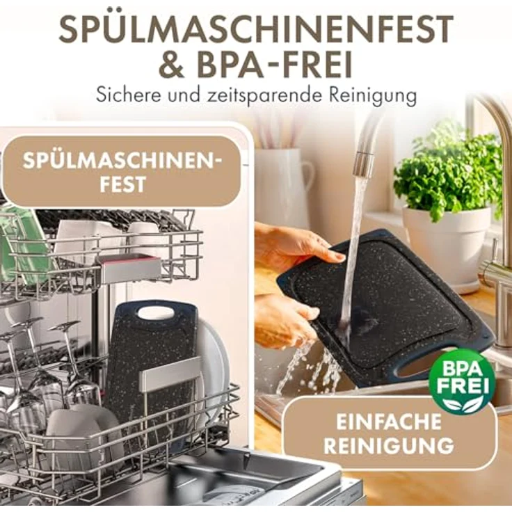Blumtal Schneidebrett Frühstücksbrettchen Kunststoff, 2er-/3er-Set, verschiedene Größen, (3-St), Brettchen spülmaschinenfest Kunststoff BPA-frei – Bild 5