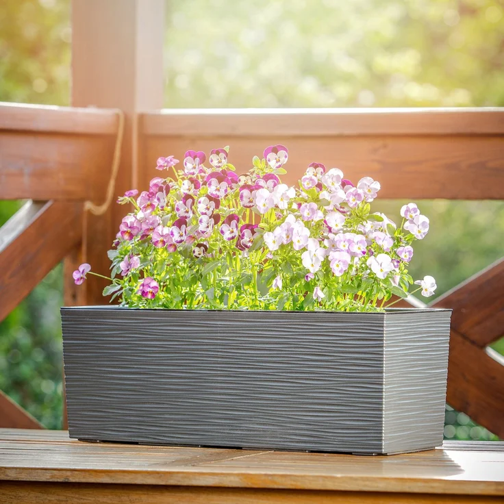 KADAX Blumentopf Balkonkasten + Einsatz 19x56cm Graphit – Bild 5