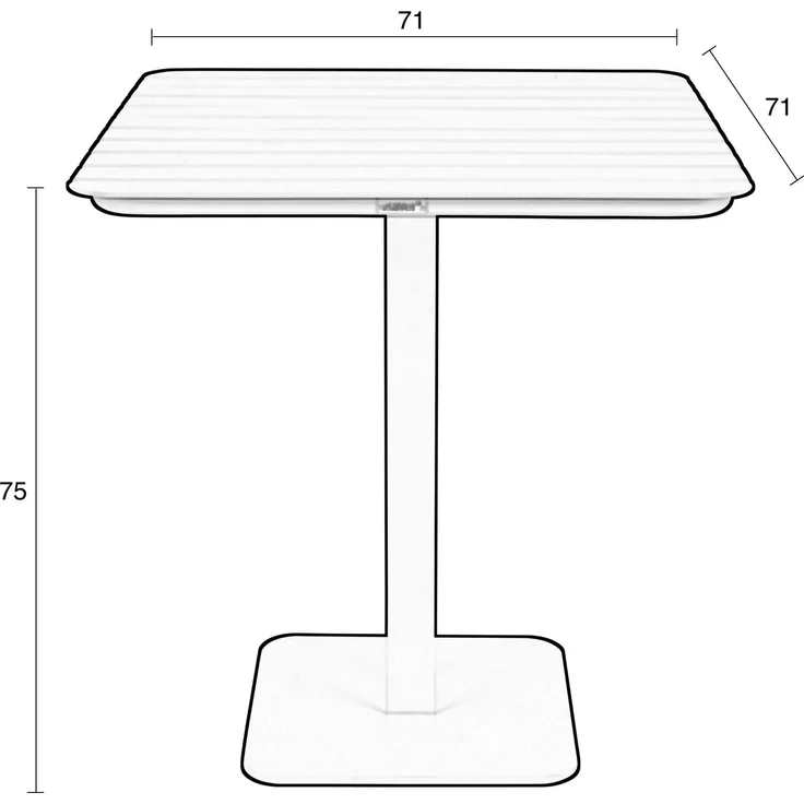 Zuiver Bistrotisch Vondel 71x71 cm Clay, Gartentisch aus Aluminium Weiß – Bild 8