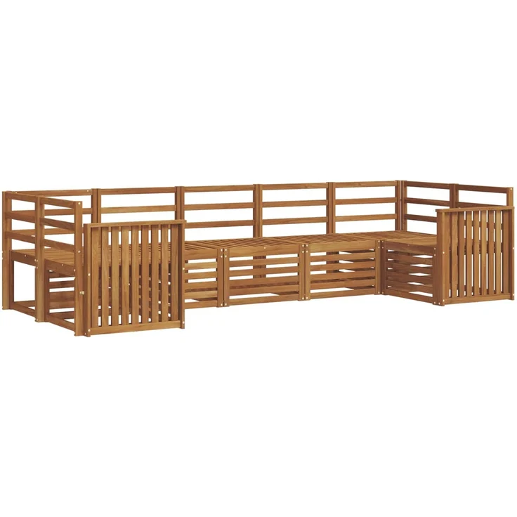 vidaXL Outdoor-Sofagarnitur 7 stk. 7-Sitzer Natur Massivholz Akazie 3375404 – Bild 2