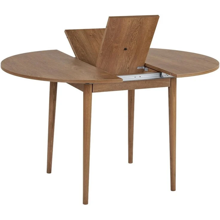 Extendable Dining Table, Kafkas Oak, 100 x 100 cm (Open: 131 cm) | 100% Melamine Coated Particle Board, 18 mm Thickness | Sturdy Wooden Legs, Scandinavian Design for Modern Dining Spaces – Bild 3