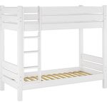 Erst-Holz Etagenbett weiß 100x200 cm, Nische 100 cm, mit 2 Rollroste