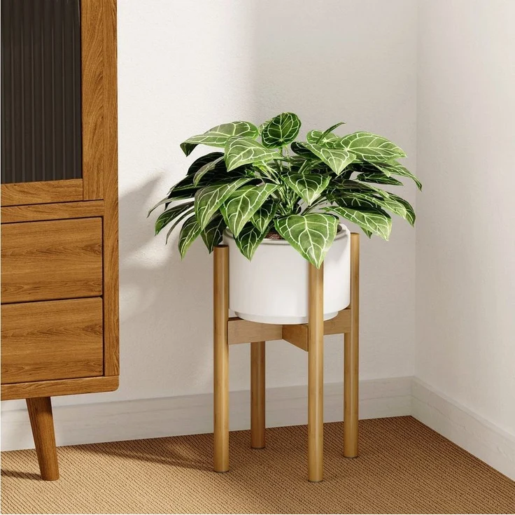Bamworld Blumenständer Blumenhocker, Pflanzenhocker, Höhenverstellbar & Kippsicher (1 St), für verschiedene Blumentöpfe, höhe 37 cm – Bild 3