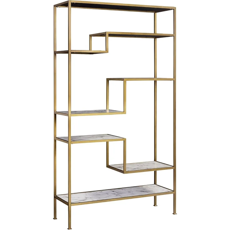 Versanora Marmo Holz-Bücherregal Lagerung Stauraum Schrank Marmor VNF-00035