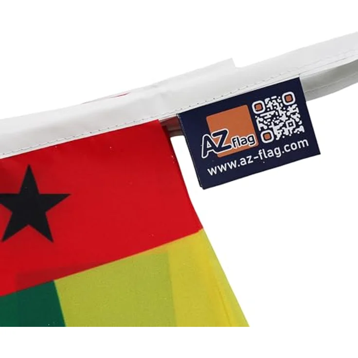 AZ FLAG - Fahnenkette Guinea-Bissau 6 Meter Mit 20 Flaggen - 21x14 cm - Bissau-Guineische Girlande Flaggenkette 14 x 21 Cm – Bild 3