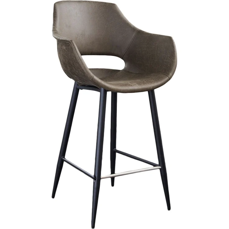 KAWOLA Thekenhocker ZAJA Barstuhl Sitzhöhe 65 cm Microfaser oliv 103 x 59 x 57 cm – Bild 3