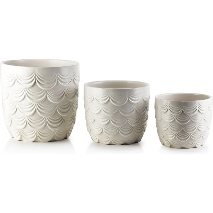 Blumentopf Keramik MONDEX NEVA XL 20 x H20 cm, L 16 x H15 cm, M 13 x H12 cm, 3er-Set