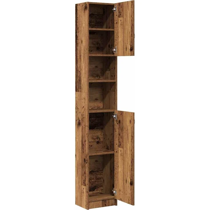 vidaXL Badschrank Altholz-Optik 32x25,5x190 cm Holzwerkstoff 856048 – Bild 6