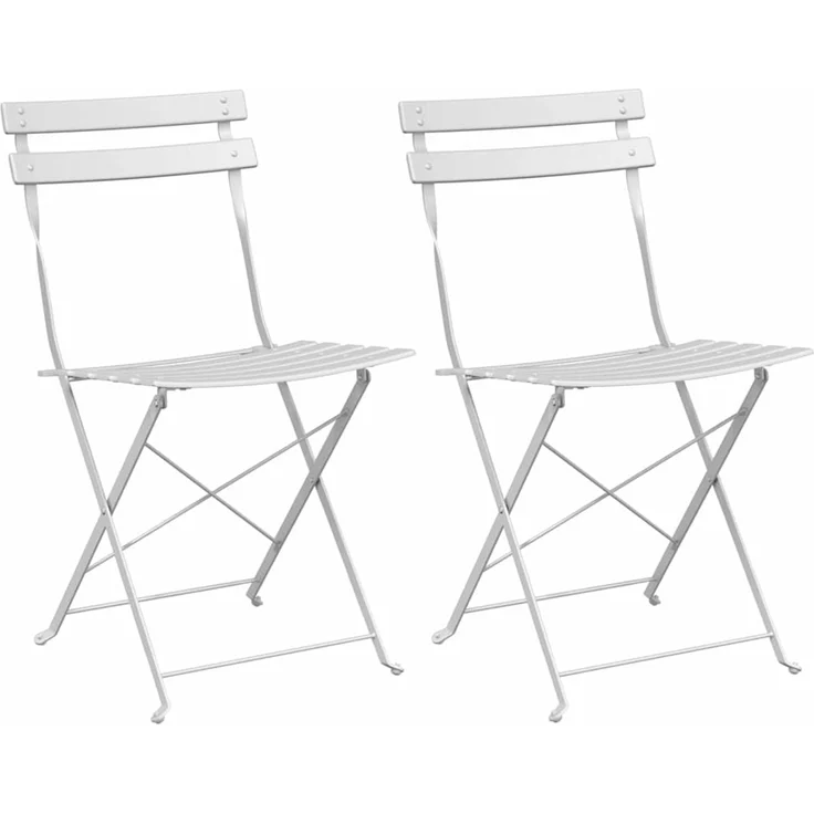 vidaXL Gartenklappstuhl 2 pcs Weiß 42 x 46 x 82cm Metall 42002956 – Bild 1