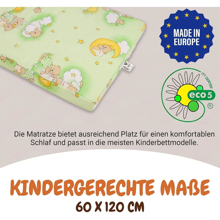 Kindermatratze, Best for Kids, 6 cm hoch, (Set), 60x120 cm, Bezug aus Baumwolle, Hergestellt in der EU – Bild 6