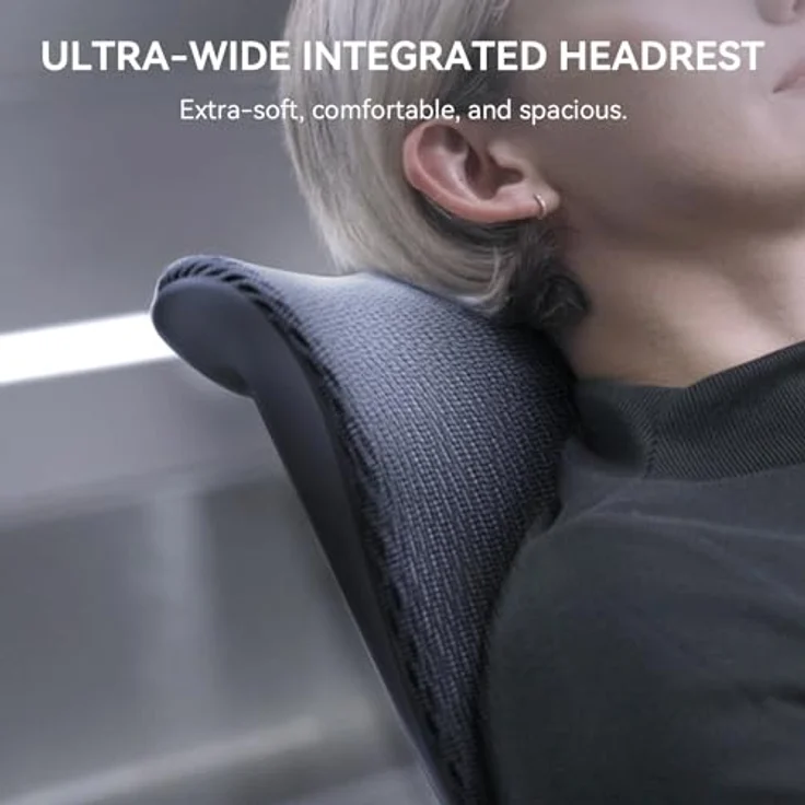 SIHOO Doro S300 Ergonomischer Bürostuhl, Computerstuhl, Gaming-Stuhl mit dualem dynamischem Lendenwirbelstützsystem, 6D-koordinierten Armlehnen, verstellbarem Rollstuhl (Schwarzem Samt-Mesh) – Bild 4