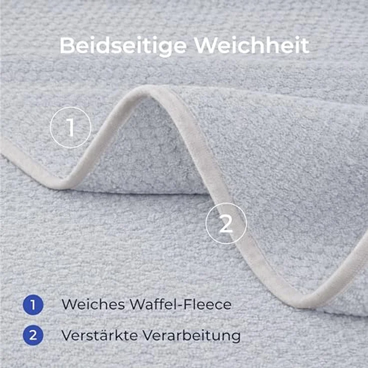 Dreamzie Hundedecke Wasserdicht Bett, Auto, Outdoor 80x100 cm - Reversible und Maschinenwaschbar Hundedecke Sofa aus Sherpa Fleece - Hellgrau – Bild 4
