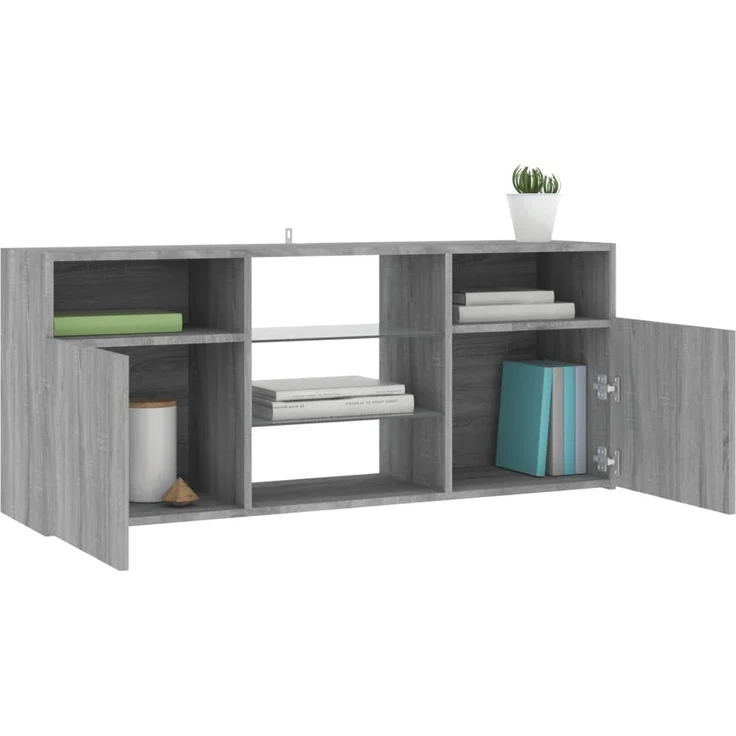 vidaXL TV-Schrank mit LED-Leuchten Grau Sonoma 120x30x50 cm 815715 – Bild 5