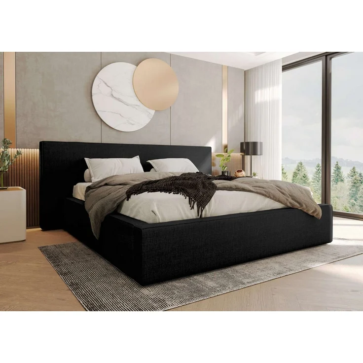99rooms Polsterbett Tivio (Schlafzimmerbett, Polsterbett), 140–200x200 cm, Velours VOSS, mit Lattenrost & Bettkasten – Bild 1
