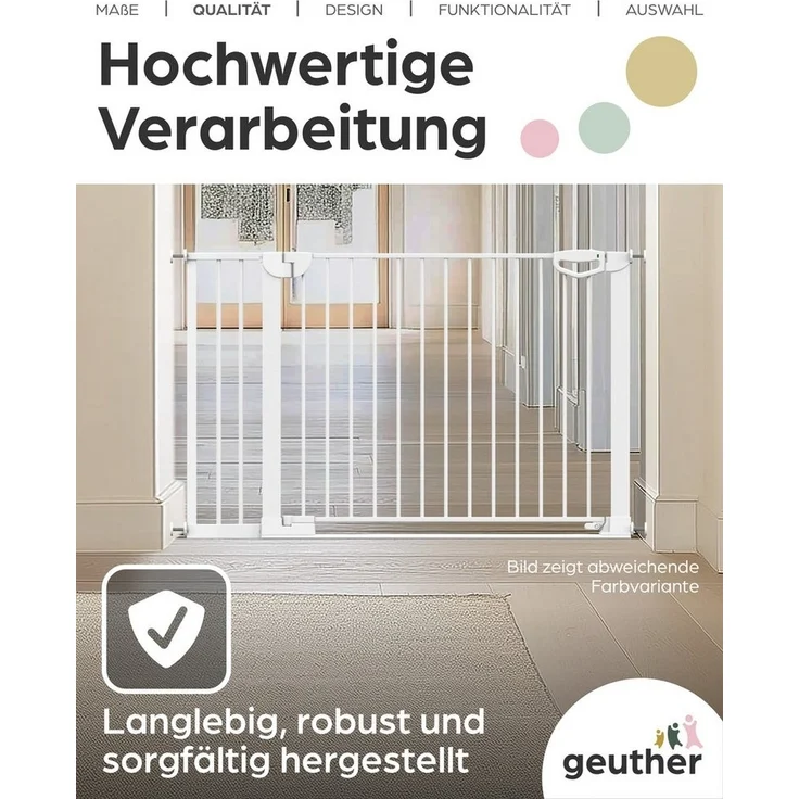 Geuther Türschutzgitter Easylock Flatstep 69-125 schwarz, auch als Treppenschutzgitter verwendbar – Bild 2