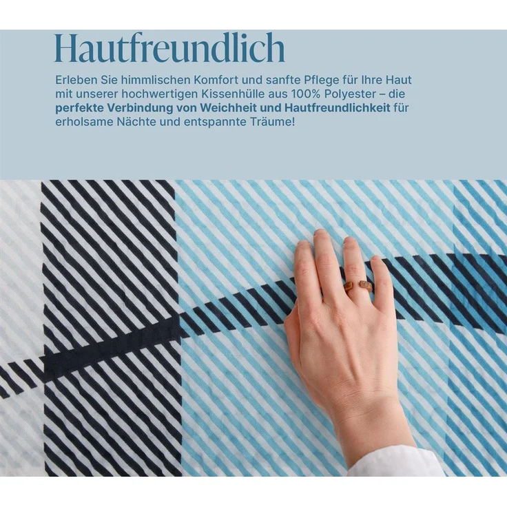 Seersucker - Kissenbezug 40x80cm - 2er Pack Streifen – Bild 5