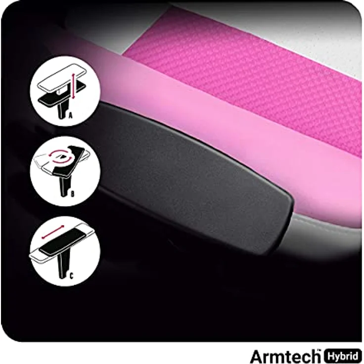 Diablo X-Player Gaming Stuhl Bürostuhl Schreibtischstuhl Stoff 3D Armlehnen Ergonomisches Design Nacken/- Lendenkissen Marshmallow Pink Normal (L) – Bild 9