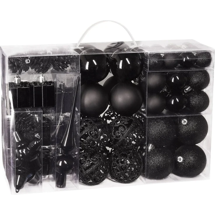 BRUBAKER Weihnachtsbaumkugel 101-teiliges Weihnachtskugel-Set mit Baumspitze, Christbaumschmuck aus Kunststoff, Weihnachtsdekoration edel und robust