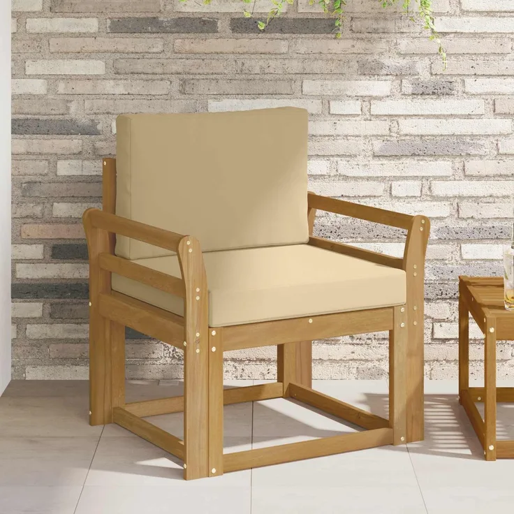 vidaXL 2 Stück Outdoor-Sofagarnitur Polyester Weiß und Beige 3438977