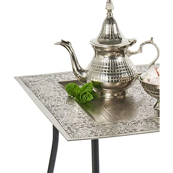 Marrakesch Orient & Mediterran Interior Beistelltisch Orientalischer Couchtisch Sule eckig, Beistelltisch, Teetisch, Handarbeit – Bild 6