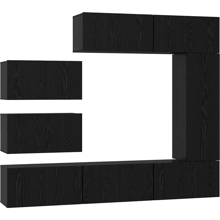 vidaXL TV-Schrankset 8 stk. 30,5 x 30 x 90 cm Schwarz Eichen-Optik 3393133 – Bild 2