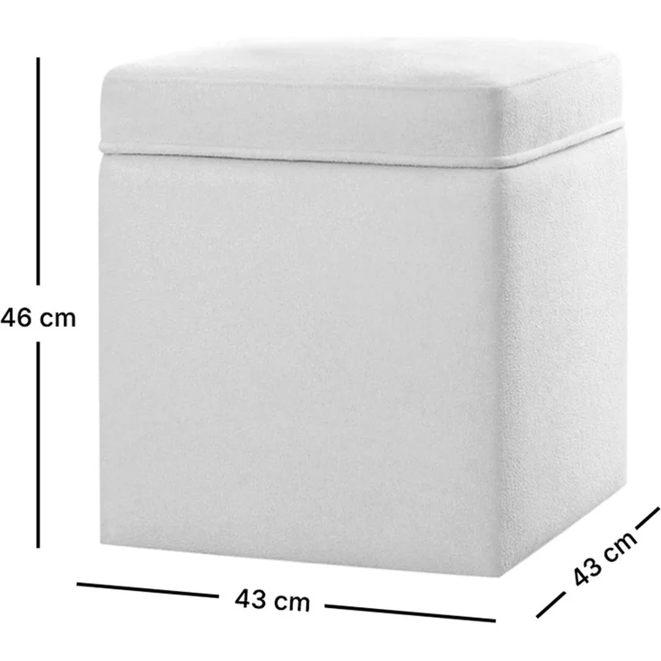 Hanah Home 'Oliver - Cream' Pouffe, Creme, 46 x 43 x 46 cm – Bild 6