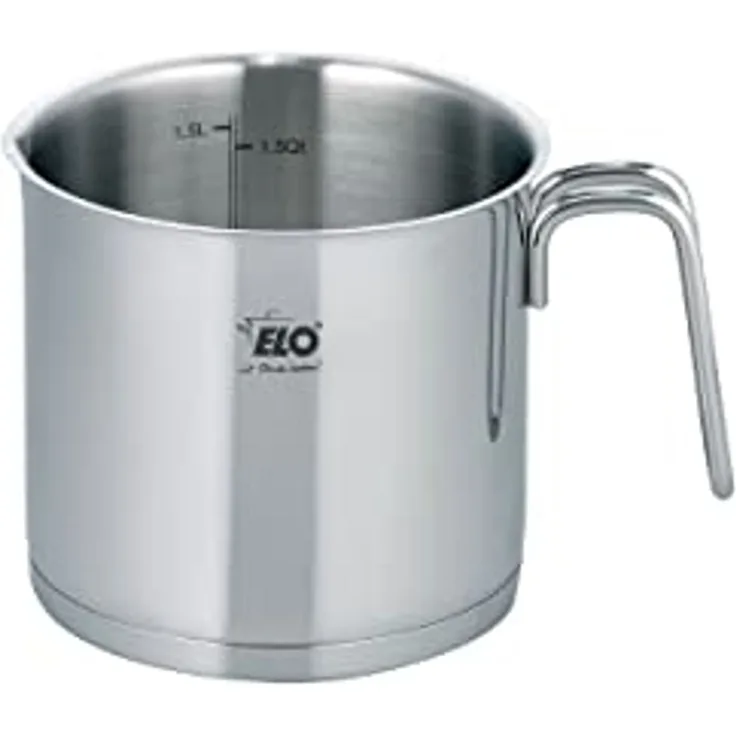 ELO Milchtopf ohne Deckel 14 cm Serie CITRIN aus Edelstahl mit Literskala / induktionsfähig