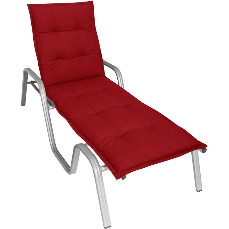 Gardissimo PREMIUM Rollliegenauflage Gartenliege Auflage Kissen rot – Bild 2
