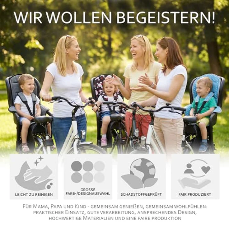 BAMBINIWELT Ersatzbezug Sitzkissen Bezug Auflage für Fahrradsitz kompatibel mit Römer Jockey Design MOD 5 (marine rote Blumen) – Bild 9