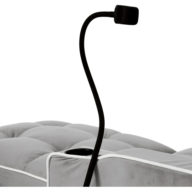 Merax 3-in-1 Ausziehbares Einzel-Schlafsofa – Mit Getränkehaltern und Handyhalter, Sofa-Liegestuhl, Schlafstuhl, Sessel, hellgrau – Bild 6