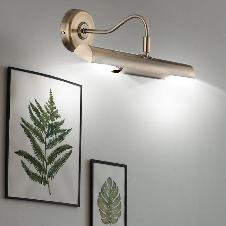 Wandlampe, Metall, Messing, verstellbar, L 36 cm – Bild 8