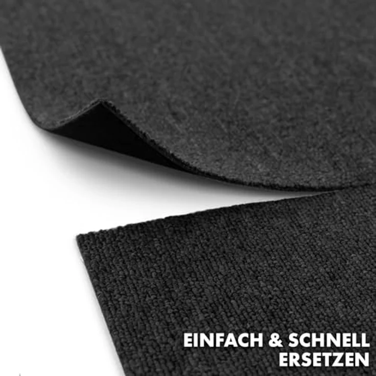 KARAT Teppichfliesen Moskau 50x50 cm selbstliegend - 24 Stück Set - 6m² strapazierfähiger Teppich Bodenbelag mit hochwertigem Schlingenflor für Haus & Büro - antistatisch mit Bitumen Rücken, Anthrazit – Bild 5