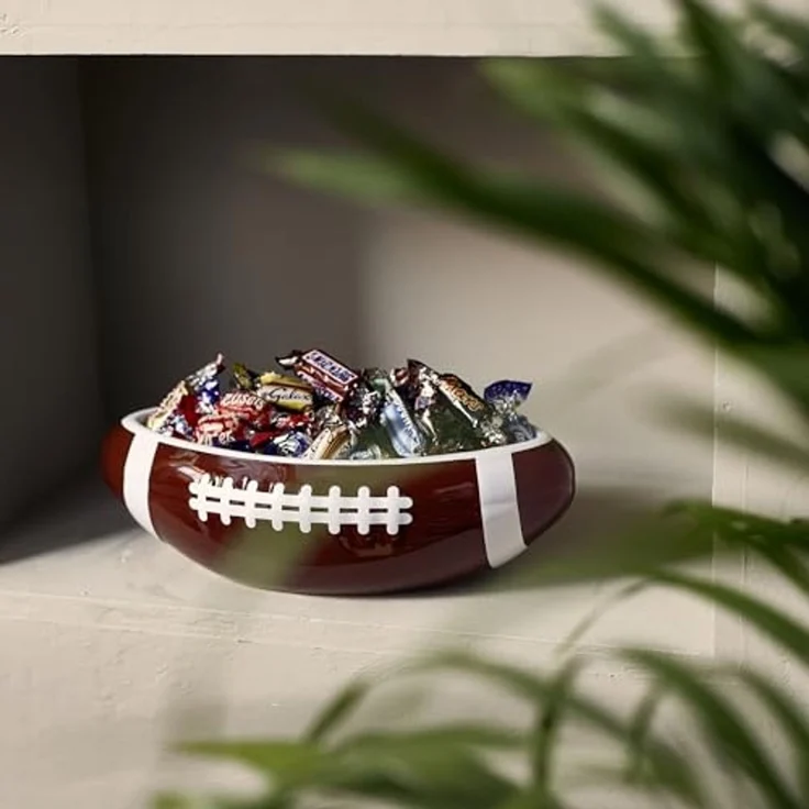 40YARDS Schüssel American Football Schüssel / Schale in American Football Form, Keramik, (Größe: XXL, maßstabsgetreu, 28 cm Länge) mit erhabener Naht – Bild 7