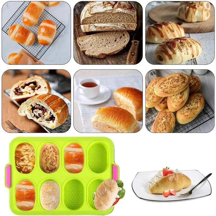 Silikon Baguette Backform Brötchen Brotbackform Antihaft Spülmaschinenfest – Bild 4