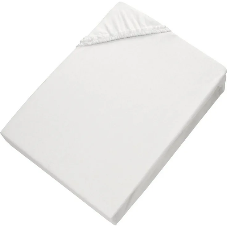 Esprit Spannbettlaken PREMIUM Spannbettlaken, 95% Baumwolle, 5% Elasthan, Gummizug: rundum, (1 Stück), 100 x 200 cm in Weiss