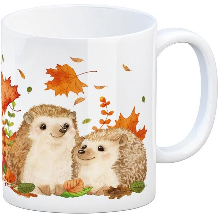 speecheese Tasse Igel im Herbst Kaffeebecher im Aquarell Stil – Bild 2