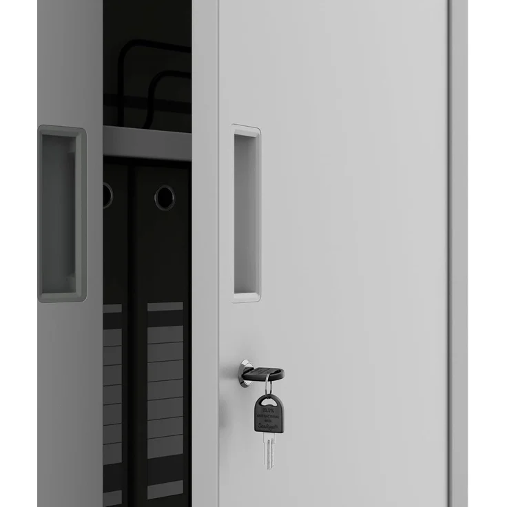 Jan Nowak Metall Spind Kompakt Mit Tür Und Schloss 4 Höhenverstellbare Einlegeböden Robuste Stahlkonstruktion Höhe 1750 mm Tiefe 400 mm Farbe Grau Kompatibel Mit Aufsatz Compact – Bild 13