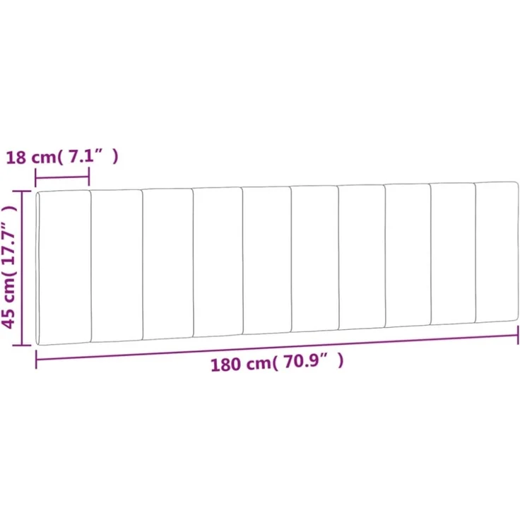 vidaXL Kopfteil-Kissen Dunkelgrau 180 cm Samt – Bild 5