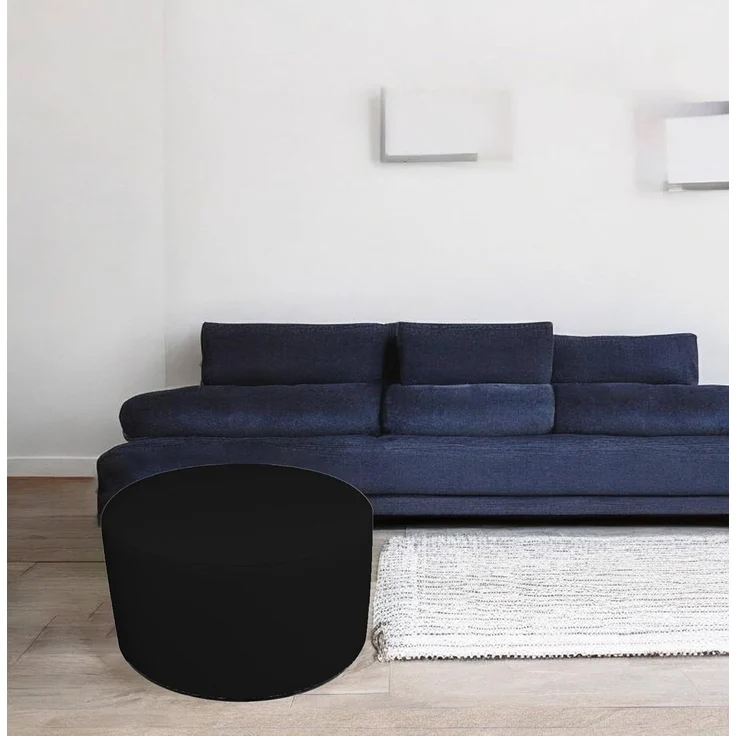 Talamo Italia - Pouf Abanera, Mehrzwecksessel, Sitzsack, Hockerhocker, Made in Italy, 79x79 h42 cm, Schwarz – Bild 1